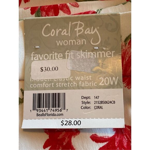 CORAL BAY WOMAN’S 20W FLORAL FAVORITE FIT SKIMMER - Picture 7 of 7